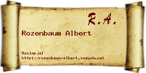 Rozenbaum Albert névjegykártya